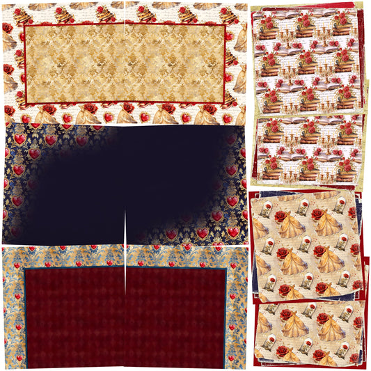 Gold Princess NPM - Set of 5 Double Page Scrapbook Layouts - 25-1017