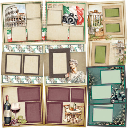 Ciao Roma - Set of 5 Double Page Scrapbook Layouts - 25-1020