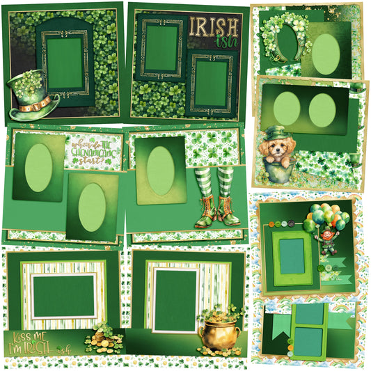 St Patrick's Day - Set of 5 Double Page Scrapbook Layouts - 25-1028