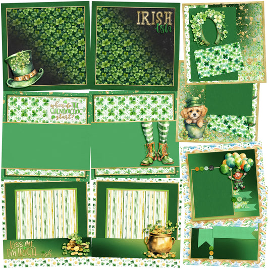 St Patrick's Day NPM - Set of 5 Double Page Scrapbook Layouts - 25-1029