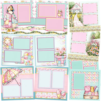Patchwork - Set of 5 Double Page Scrapbook Layouts - 25-1032