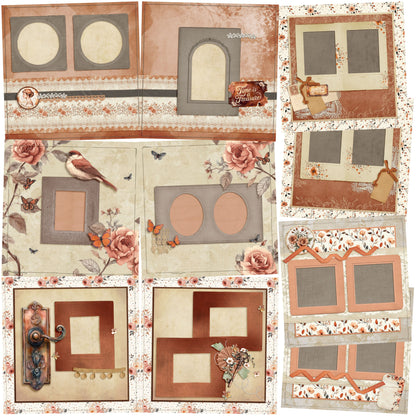 Time is a Treasure - Set of 5 Double Page Scrapbook Layouts - 25-1048