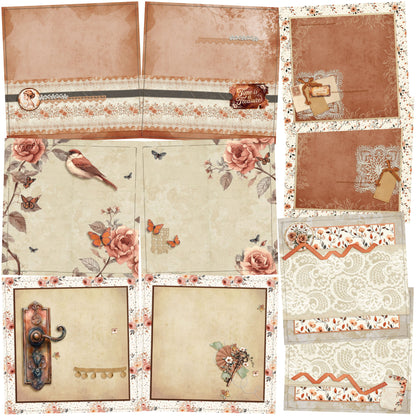 Time is a Treasure NPM - Set of 5 Double Page Scrapbook Layouts - 25-1049