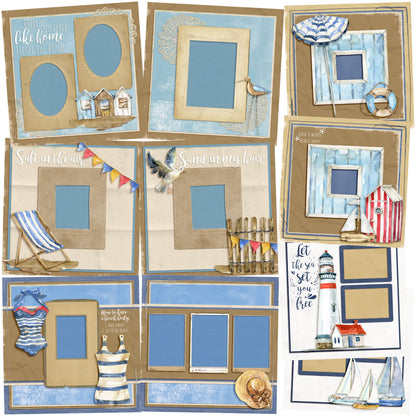 Beach Days - Set of 5 Double Page Scrapbook Layouts - 25-1064