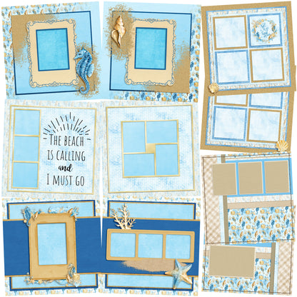 Sand & Sea - Set of 5 Double Page Scrapbook Layouts - 25-1092