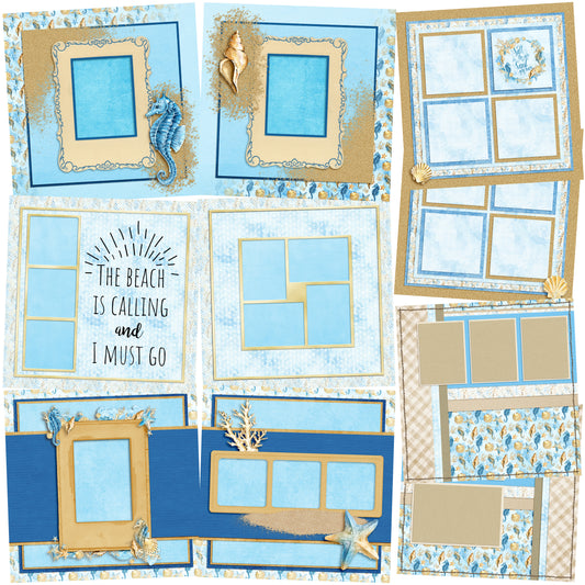 Sand & Sea - Set of 5 Double Page Scrapbook Layouts - 25-1092