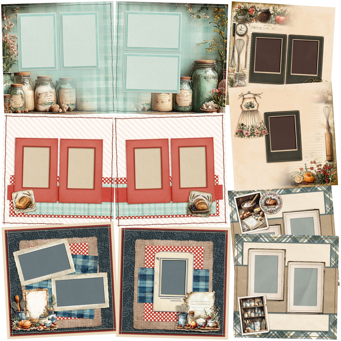 From Scratch Pantry - Baking - Set of 5 Double Page Scrapbook Layouts - 25-1078