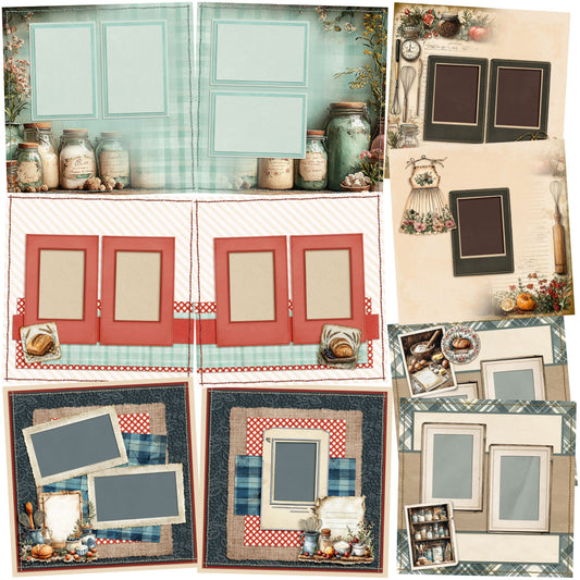 From Scratch Pantry - Baking - Set of 5 Double Page Scrapbook Layouts - 25-1078