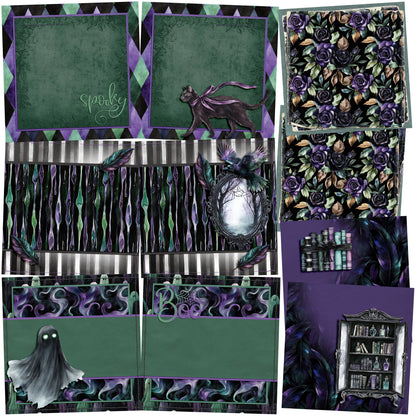 Twilight Chamber EZ Background Pages -  Digital Bundle - 10 Digital Scrapbook Pages - INSTANT DOWNLOAD