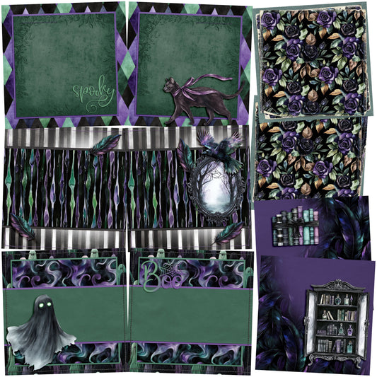 Twilight Chamber EZ Background Pages -  Digital Bundle - 10 Digital Scrapbook Pages - INSTANT DOWNLOAD