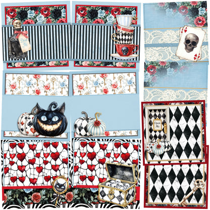 Haunted Alice NPM - Set of 5 Double Page Scrapbook Layouts - 25-1085