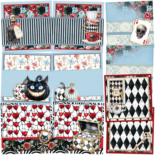 Haunted Alice NPM - Set of 5 Double Page Scrapbook Layouts - 25-1085