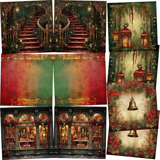 Christmas Bells NPM - Set of 5 Double Page Scrapbook Layouts - 25-1102