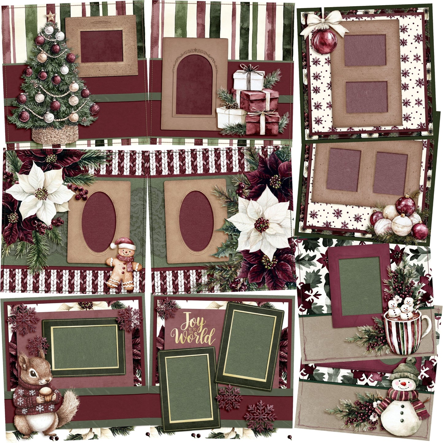 Joyful Time - Set of 5 Double Page Scrapbook Layouts - 25-1104