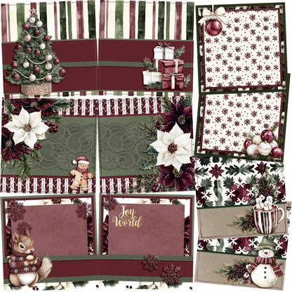 Joyful Time - Christmas - EZ Background Pages -  Digital Bundle - 10 Digital Scrapbook Pages - INSTANT DOWNLOAD