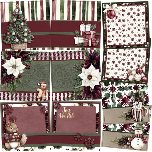 Joyful Time - Christmas - EZ Background Pages -  Digital Bundle - 10 Digital Scrapbook Pages - INSTANT DOWNLOAD