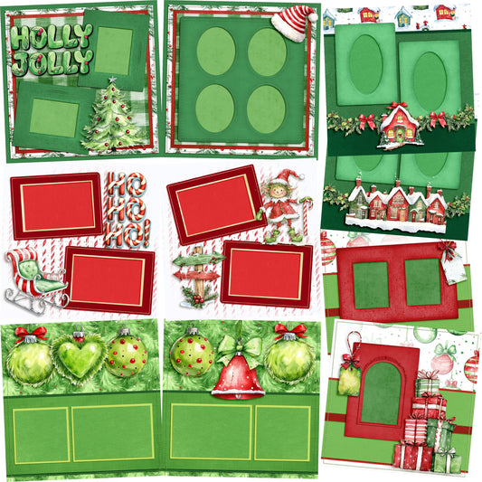 Whimsy Christmas - Set of 5 Double Page Scrapbook Layouts - 25-1106