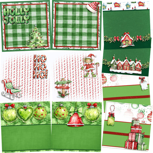Whimsy Christmas NPM - Set of 5 Double Page Scrapbook Layouts - 25-1107