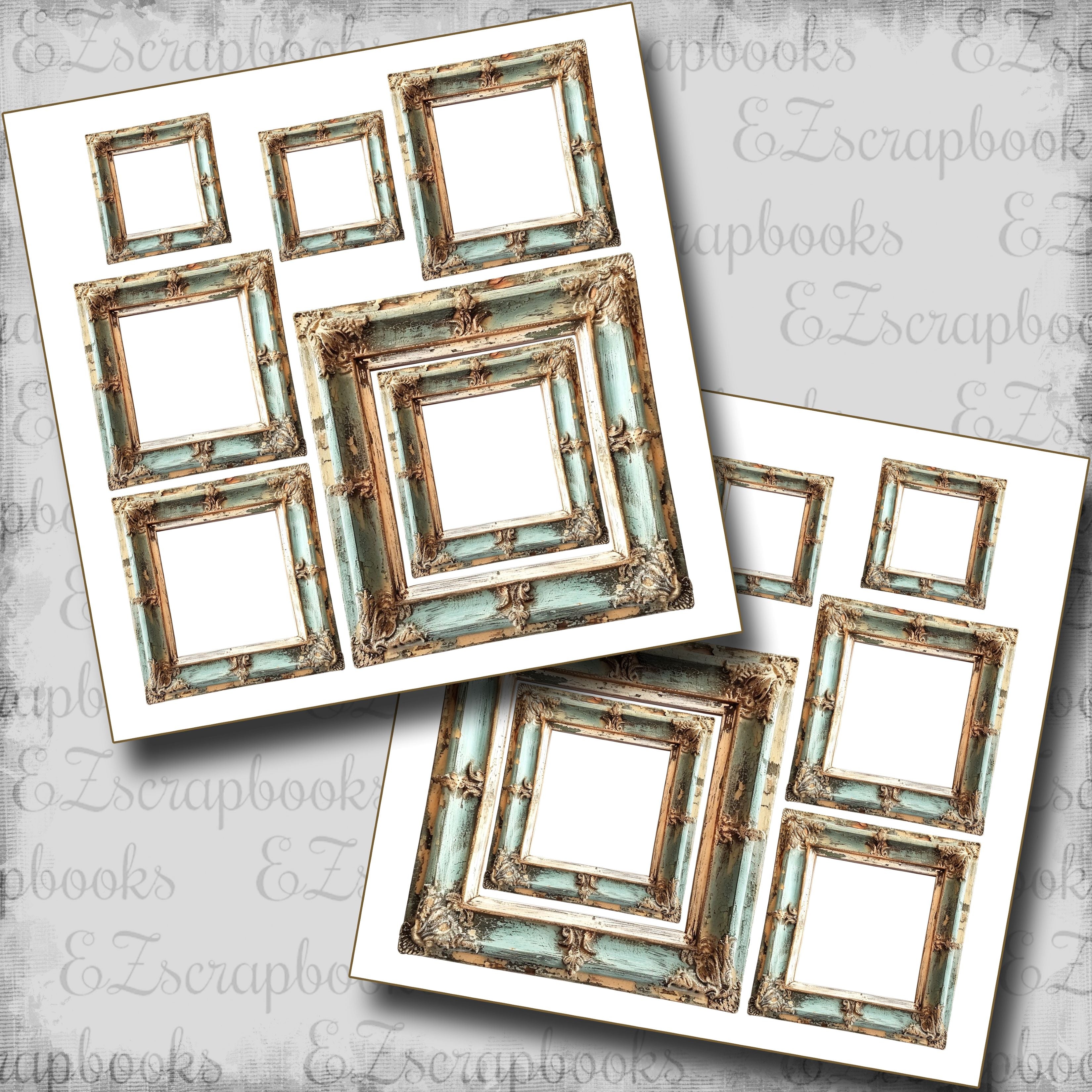 Vintage Green Frames - Clip Art Sheets CAS - 25-768 – EZscrapbooks