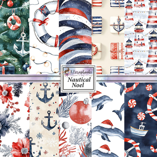 Nautical Noel - 12X12 Scrapbook Paper Pack - 25-8013