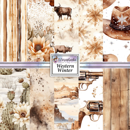 Western Winter - 12X12 Scrapbook Paper Pack - 25-8018