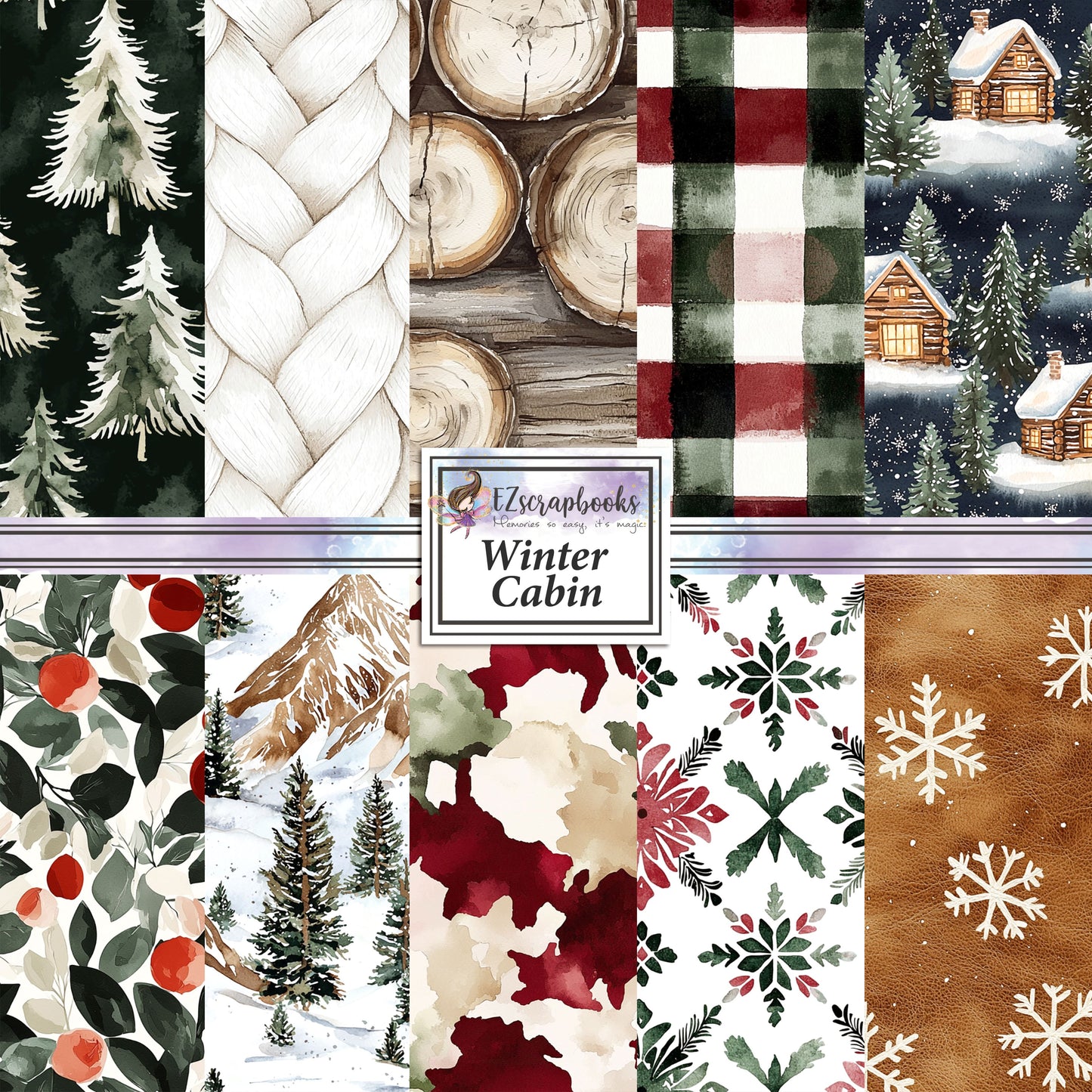 Winter Cabin - 12X12 Scrapbook Paper Pack - 25-8055