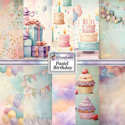 Pastel Birthday - 12X12 Scrapbook Paper Pack - 25-8057