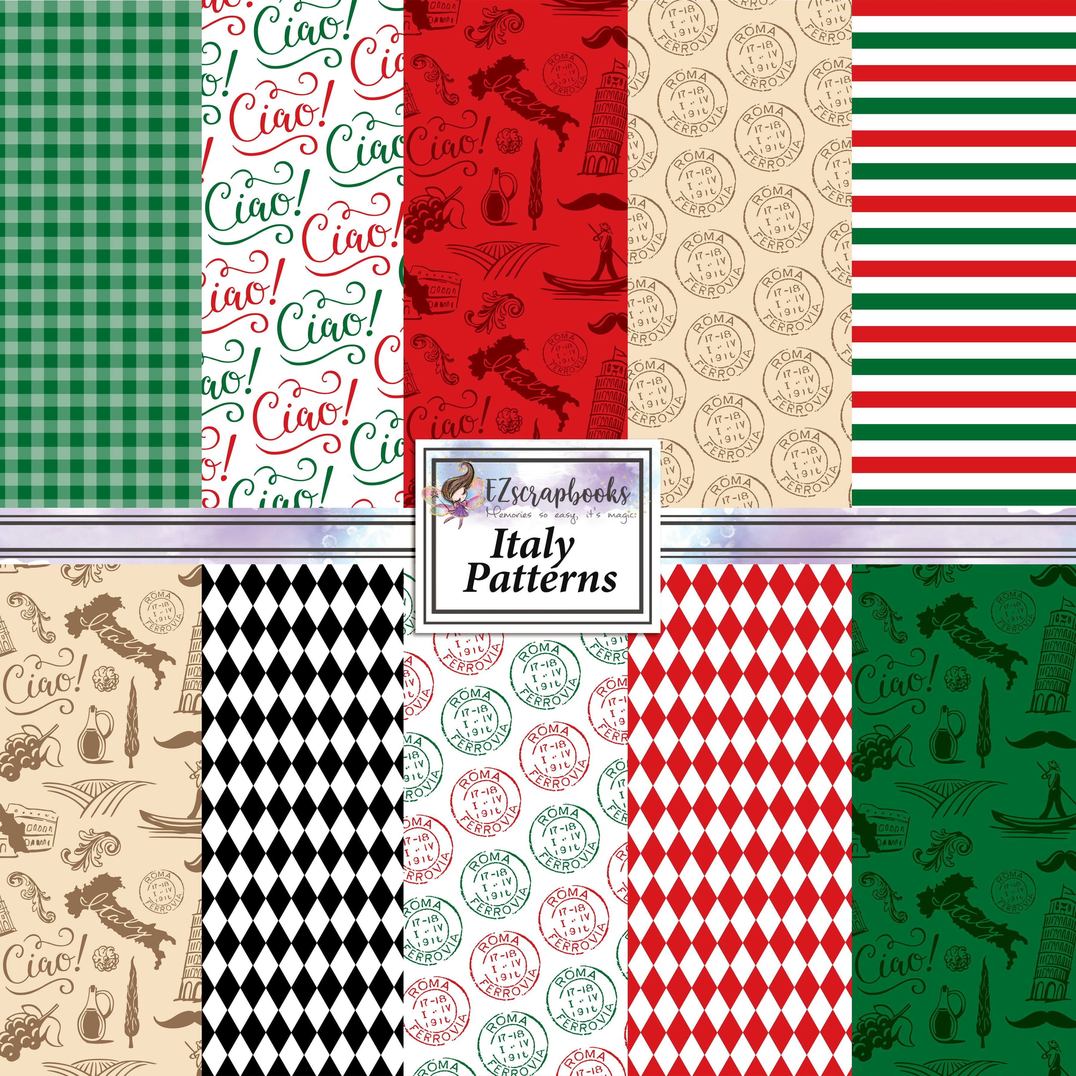 Italy Patterns - 12X12 Scrapbook Paper Pack - 25-8083 – EZscrapbooks