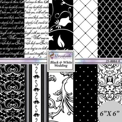 Black & White Wedding - 6X6 Paper Pack - 25-8084-6