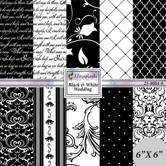 Black & White Wedding - 6X6 Paper Pack - 25-8084-6