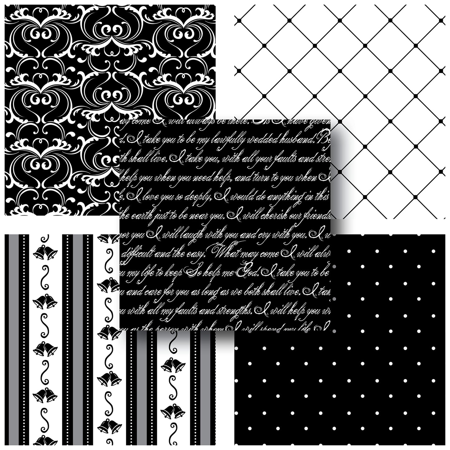 Black & White Wedding - 12X12 Scrapbook Paper Pack - 25-8084
