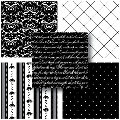Black & White Wedding - 12X12 Scrapbook Paper Pack - 25-8084