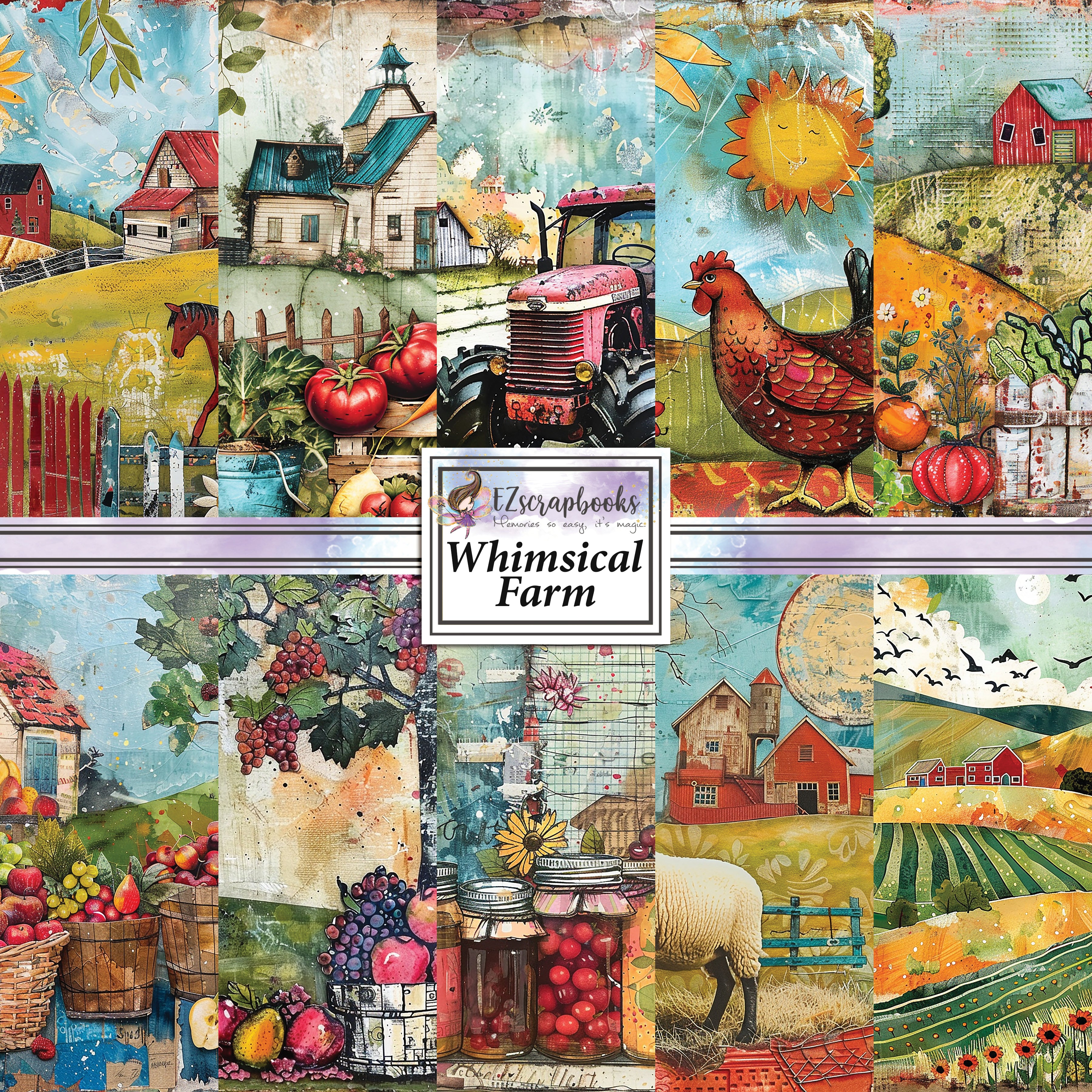 Whimsical Farm - 12X12 Scrapbook Paper Pack - 25-8133 – EZscrapbooks
