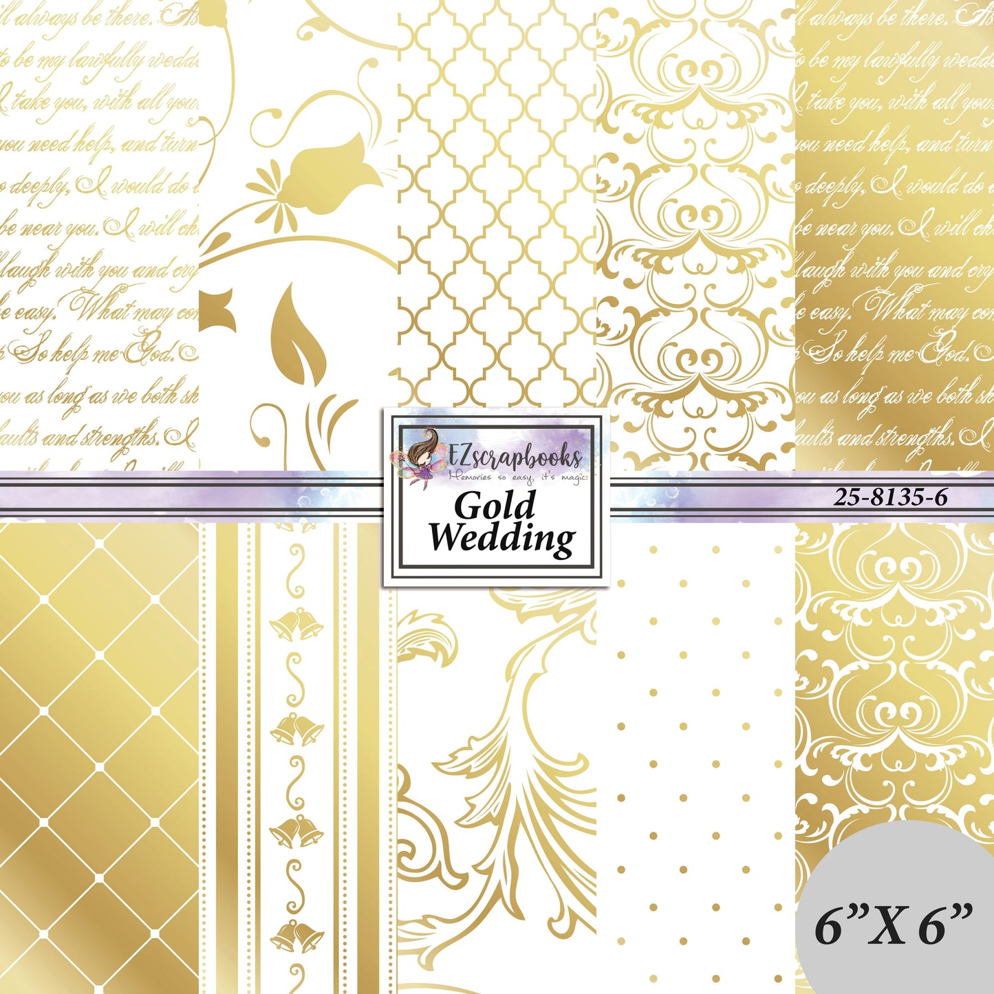 Gold Wedding - 6X6 Paper Pack - 25-8135-6