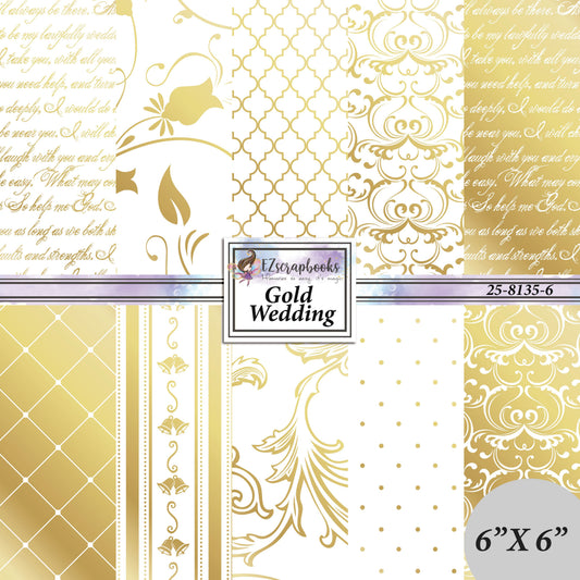 Gold Wedding - 6X6 Paper Pack - 25-8135-6