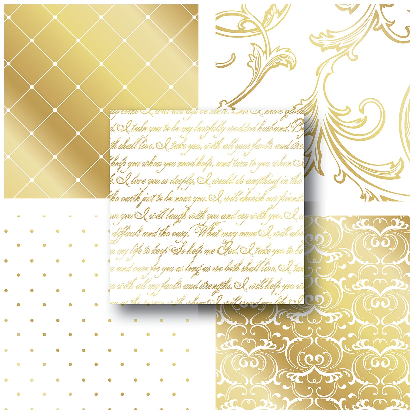 Gold Wedding - 12X12 Scrapbook Paper Pack - 25-8135