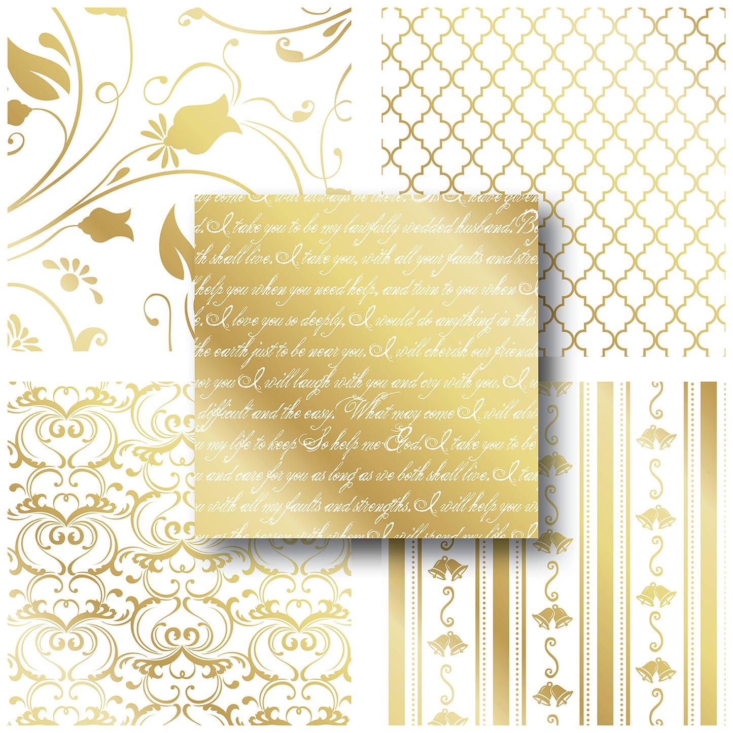Gold Wedding - 12X12 Scrapbook Paper Pack - 25-8135