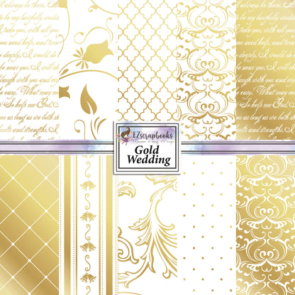 Gold Wedding - 12X12 Scrapbook Paper Pack - 25-8135