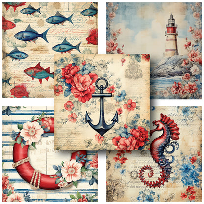 Nautical - 12X12 Scrapbook Paper Pack - 25-8136