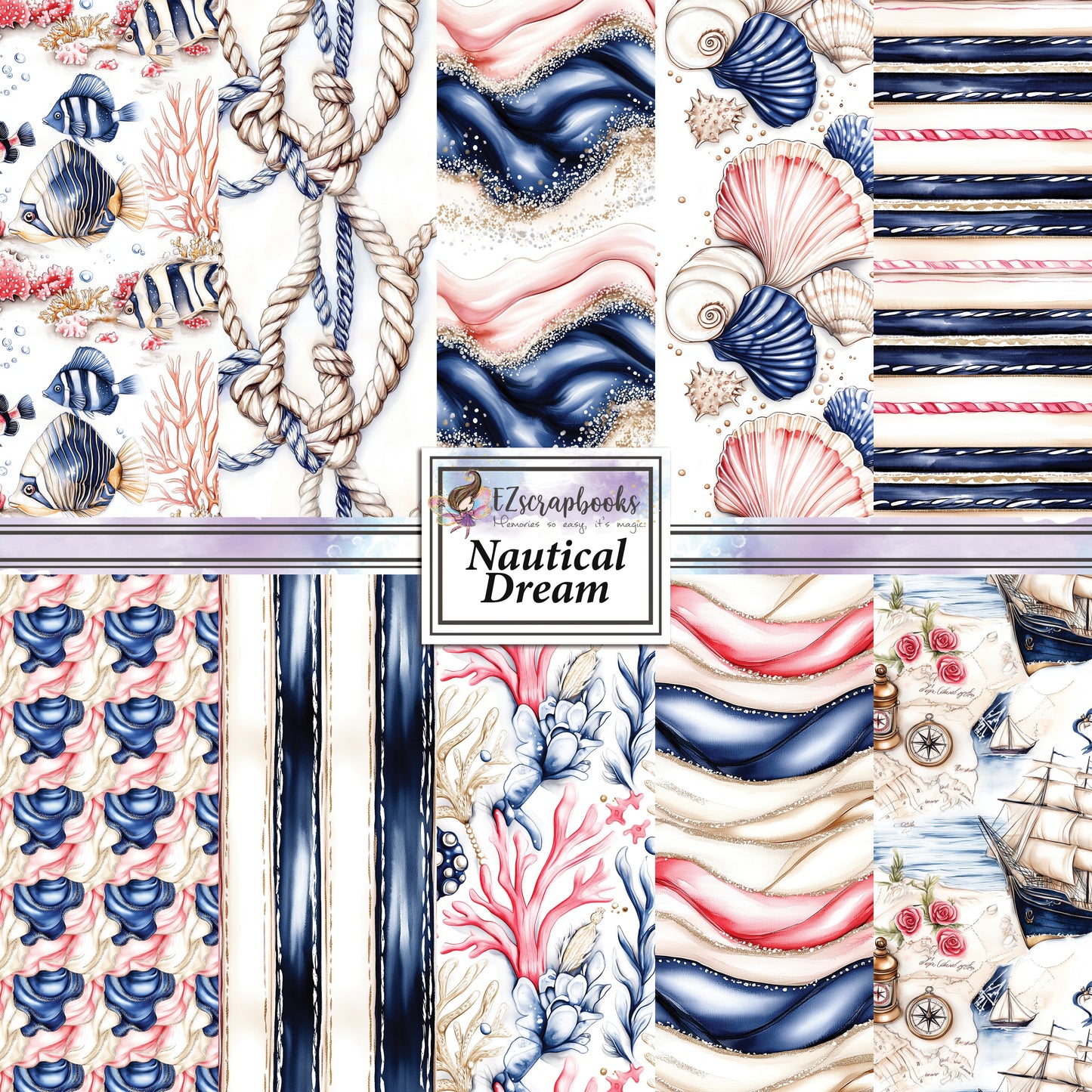 Nautical Dream - 12X12 Scrapbook Paper Pack - 25-8150