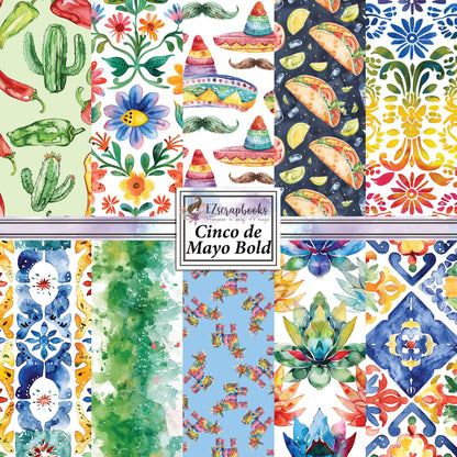Cinco de Mayo Bold - 12X12 Scrapbook Paper Pack - 25-8159