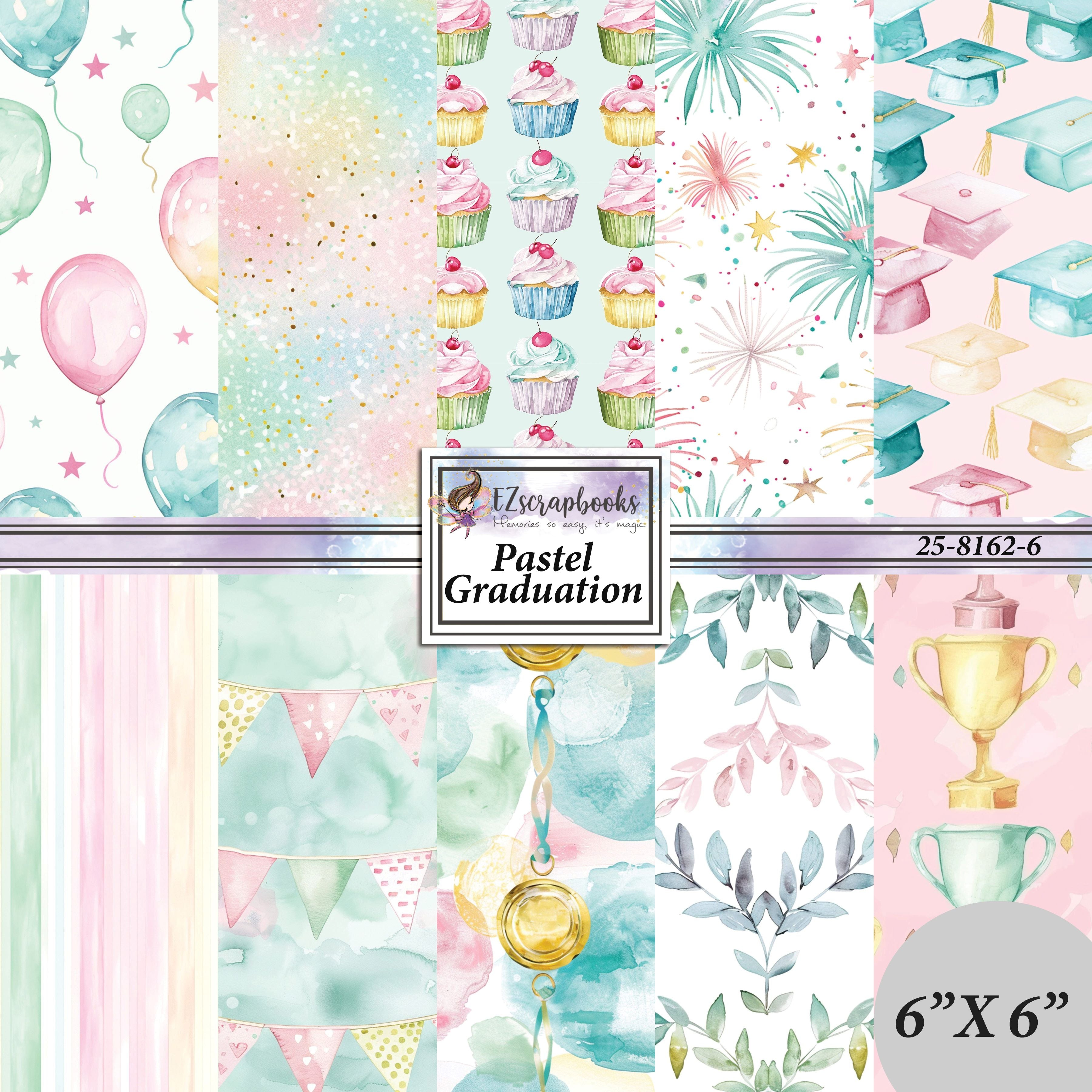Pastel Graduation - 6X6 Paper Pack - 25-8162-6 – EZscrapbooks