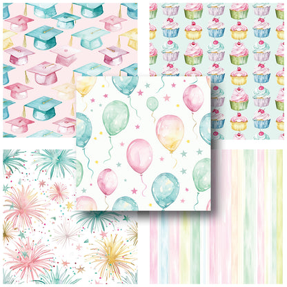 Pastel Graduation - 12X12 Scrapbook Paper Pack - 25-8162