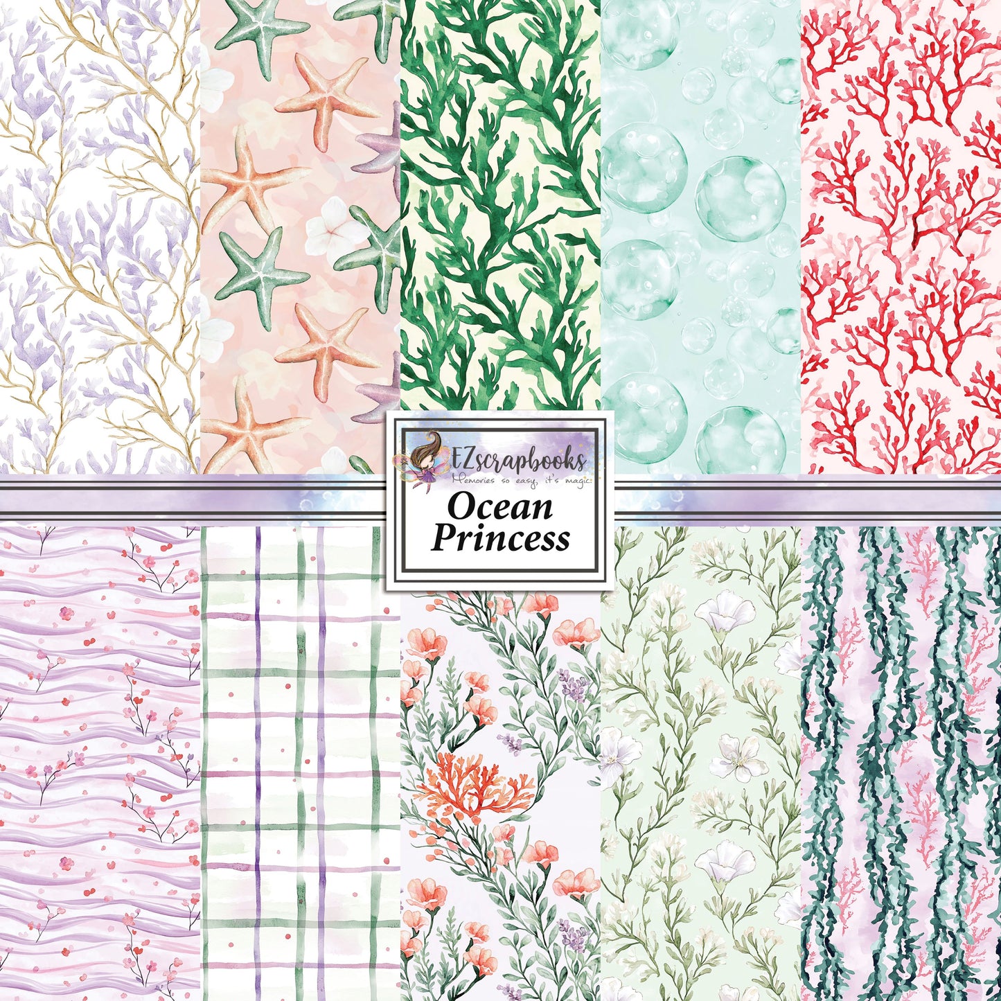 Ocean Princess - 12X12 Scrapbook Paper Pack - 25-8184