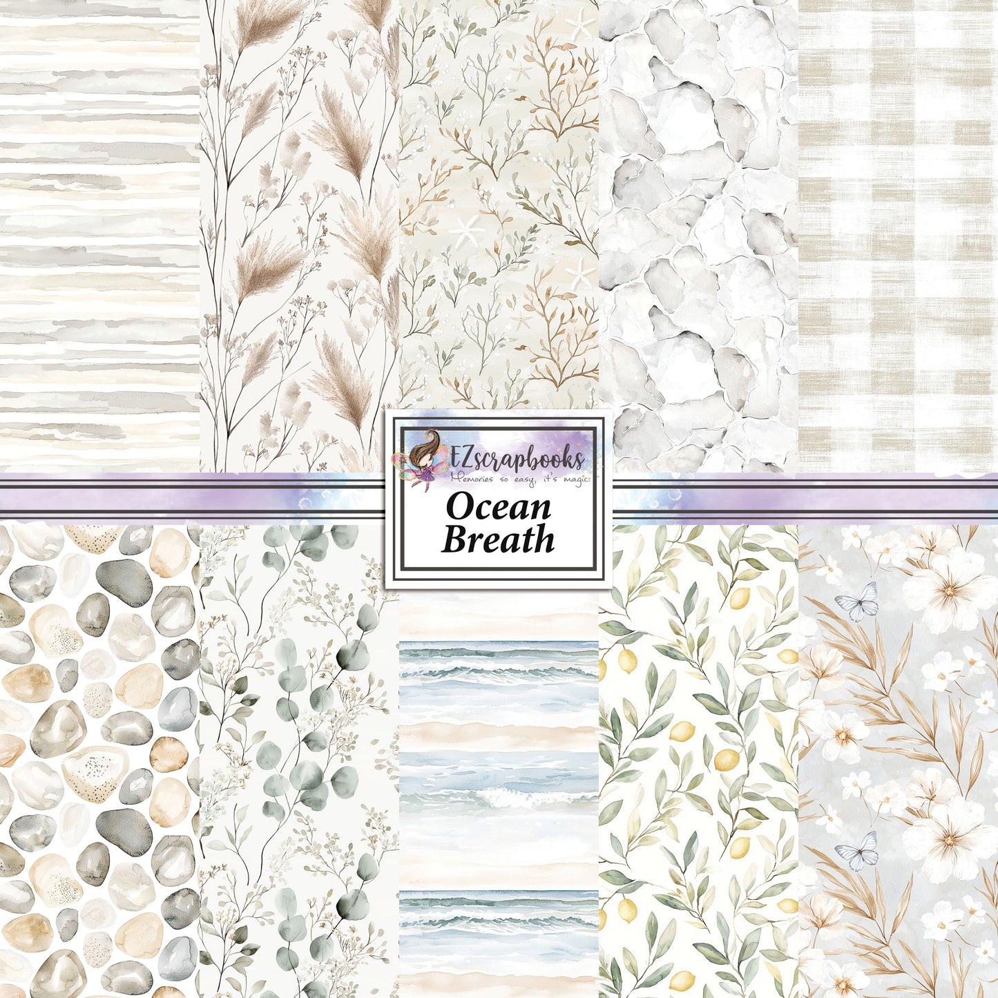 Ocean Breath - 12X12 Scrapbook Paper Pack - 25-8186
