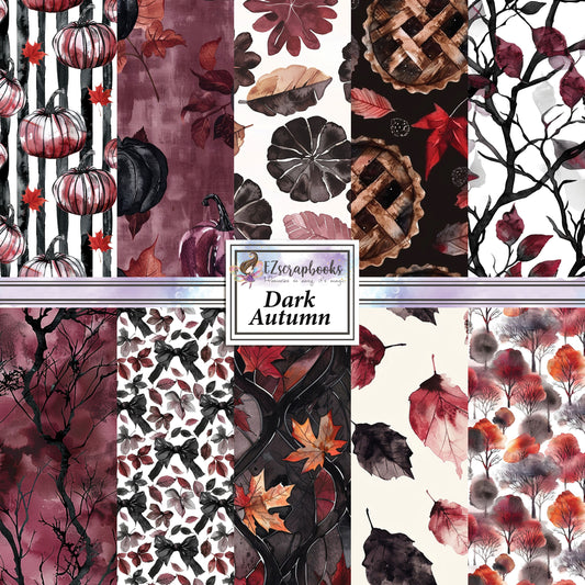 Dark Autumn - 12X12 Halloween Scrapbook Paper Pack - 25-8189