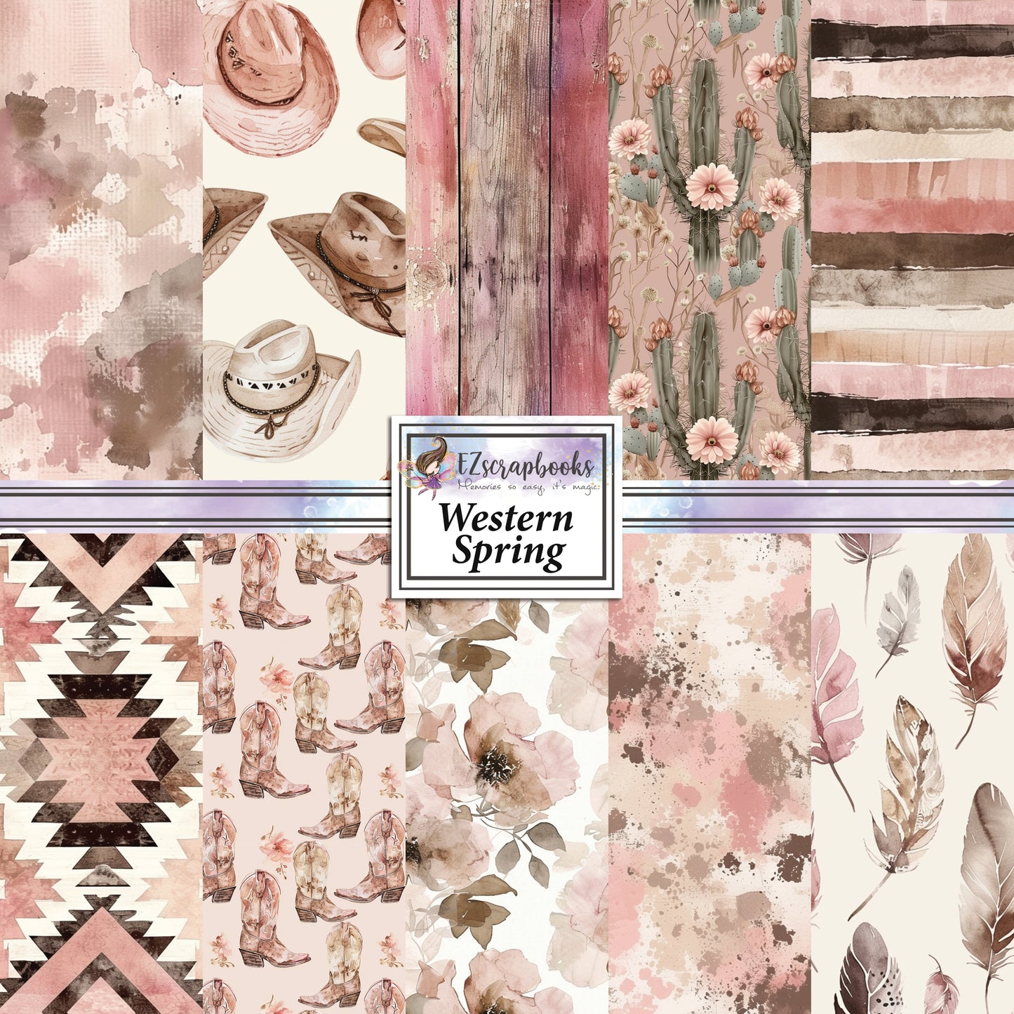Western Spring - 12X12 Scrapbook Paper Pack - 25-8193