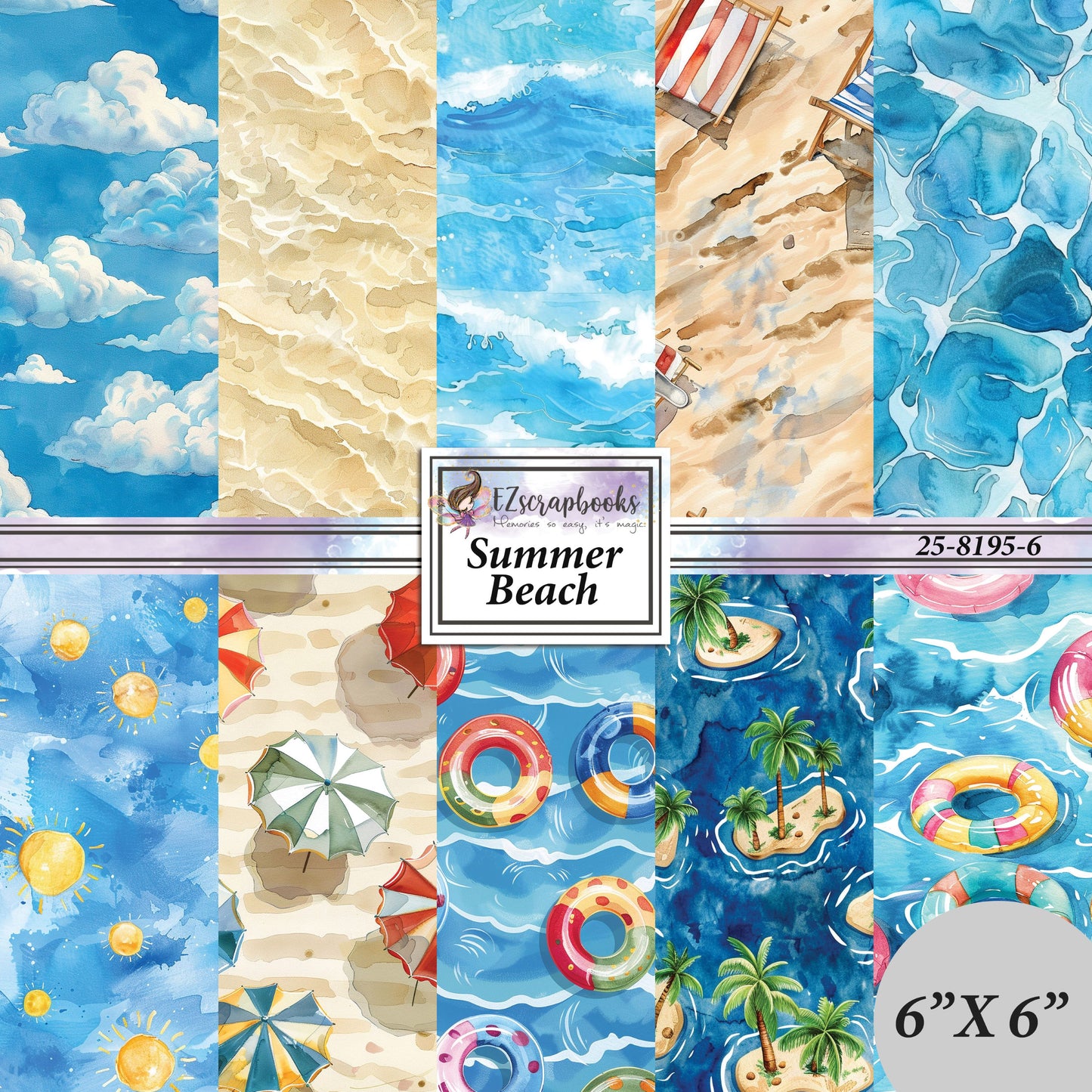 Summer Beach - 6X6 Paper Pack - 25-8195-6