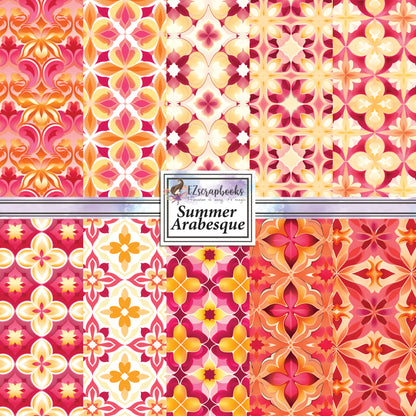 Summer Arabesque - 12X12 Scrapbook Paper Pack - 25-8196