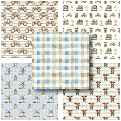 Blue Farm - 12X12 Scrapbook Paper Pack - 25-8198